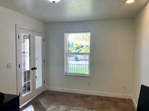 Entryway with french doors of office space