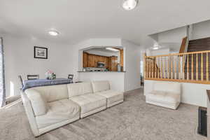 View of carpeted living room