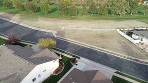 Bird's eye view of lot as it sits adjacent to the golf course