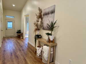 Entryway featuring wood-type flooring