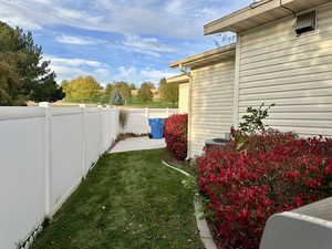 View of fenced side yard