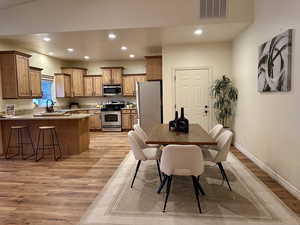 Dining area conveniently located next to kitchen