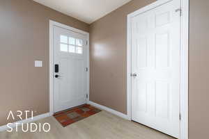 Entryway featuring light hardwood / wood-style floors