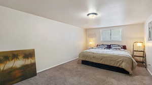 Bedroom featuring carpet floors