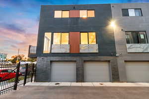 Modern home with a garage