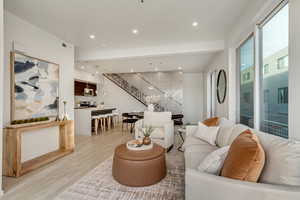 Living room featuring light hardwood / wood-style floors