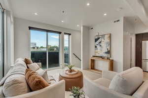 Living room featuring light hardwood / wood-style flooring