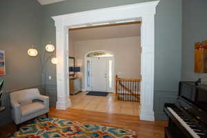 Foyer entrance featuring light hardwood / wood-style flooring