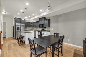 Dining room featuring light hardwood  floors