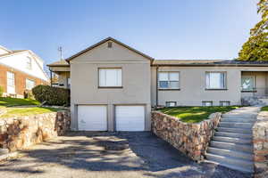 View of front facade with a garage