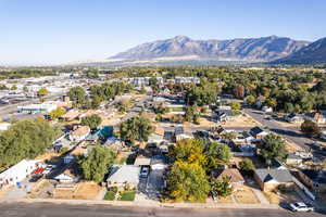 Aerial view featuring a mountain view