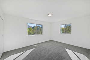 Carpeted empty room with a wealth of natural light