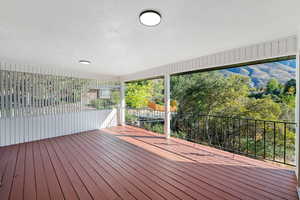 View of wooden deck