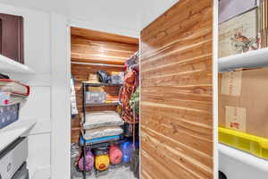 Close up of walk in cedar closet