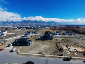 Drone / aerial view with a mountain view