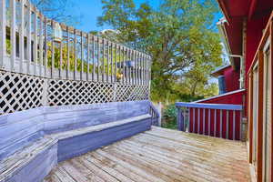 View of 1st tier wooden deck