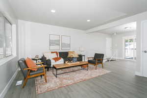 Living room featuring hardwood / wood-style floors