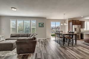 Combined Living and Dining Room Area.