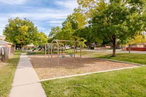 View of the nearby community park with playground.