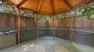 View of patio / terrace featuring a gazebo