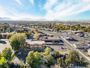 Drone / aerial view featuring a mountain view