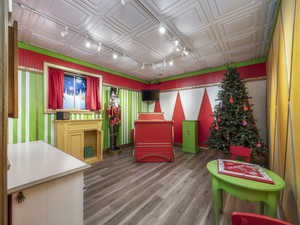 Recreation room featuring light hardwood / wood-style flooring