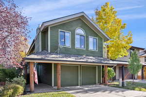 View of front of house with a garage