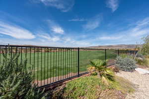 View of yard with a mountain view