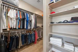 Walk in closet featuring hardwood / wood-style floors