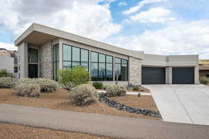 Contemporary house with a garage