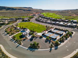 Drone / aerial view featuring a mountain view