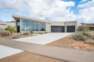 Contemporary house with a garage