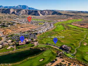 Bird's eye view with a mountain view