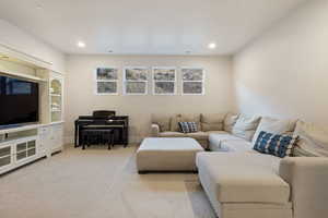 View of carpeted living room