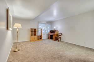 Primary bedroom, view from closet and bathroom area