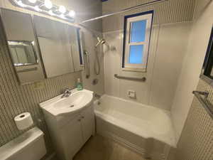 Bathroom with  shower combination and vanity