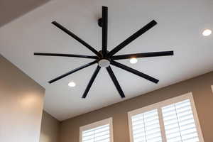 Oversized fan above livingroom