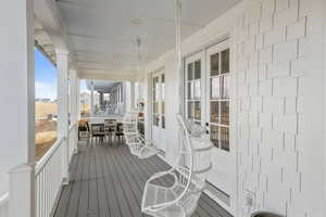 View of wooden deck