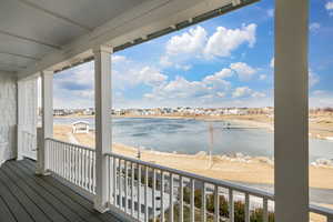 Deck featuring a water view