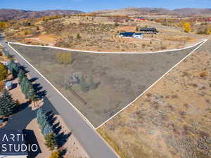 Birds eye view of property featuring a mountain view