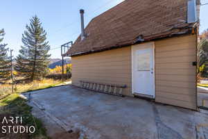 Exterior space with a mountain view