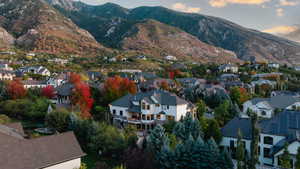 Exterior space featuring a mountain view