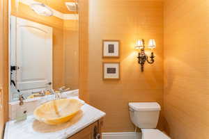 Bathroom with vanity and toilet