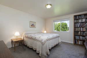 Bedroom featuring carpet