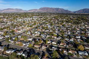 Drone / aerial view with a mountain view