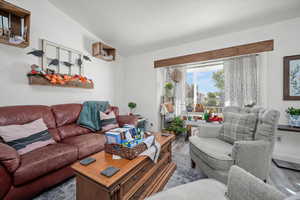 Living room featuring hardwood / wood-style flooring