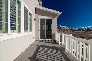 Deck with a mountain view