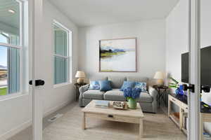 Front room/office with french doors