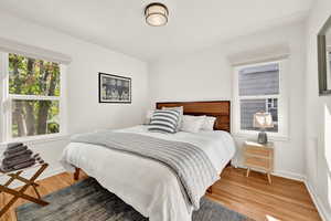 Bedroom featuring wood-type flooring