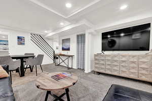 View of carpeted living room